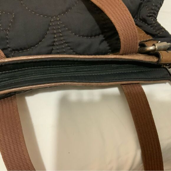 Fossil Keyper Bag Quilted Tote Bag Black Brown - Picture 13 of 13